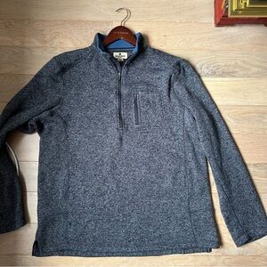 Woolrich Mens Large Fleece Pullover Long Sleeves Warm 1/4-Zip  BLUE/GREY